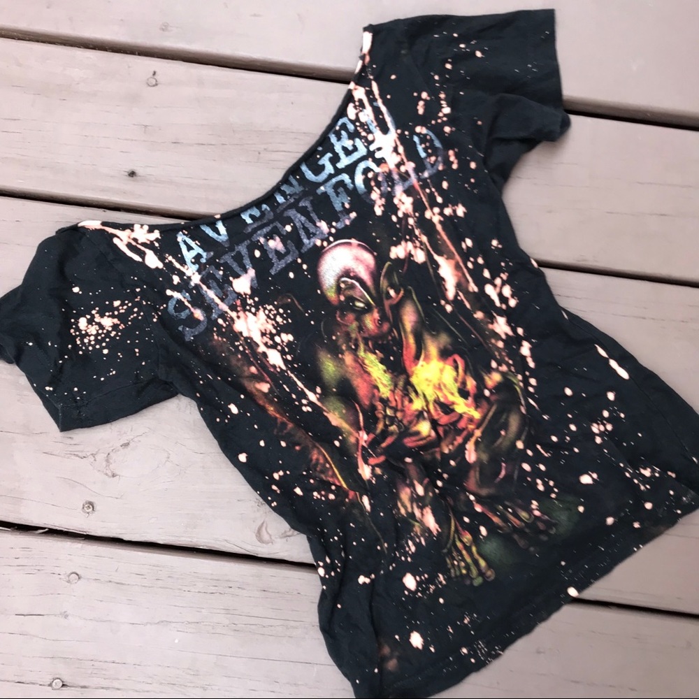 ✂️ r e s t y l e d || avenged sevenfold tee ✂️